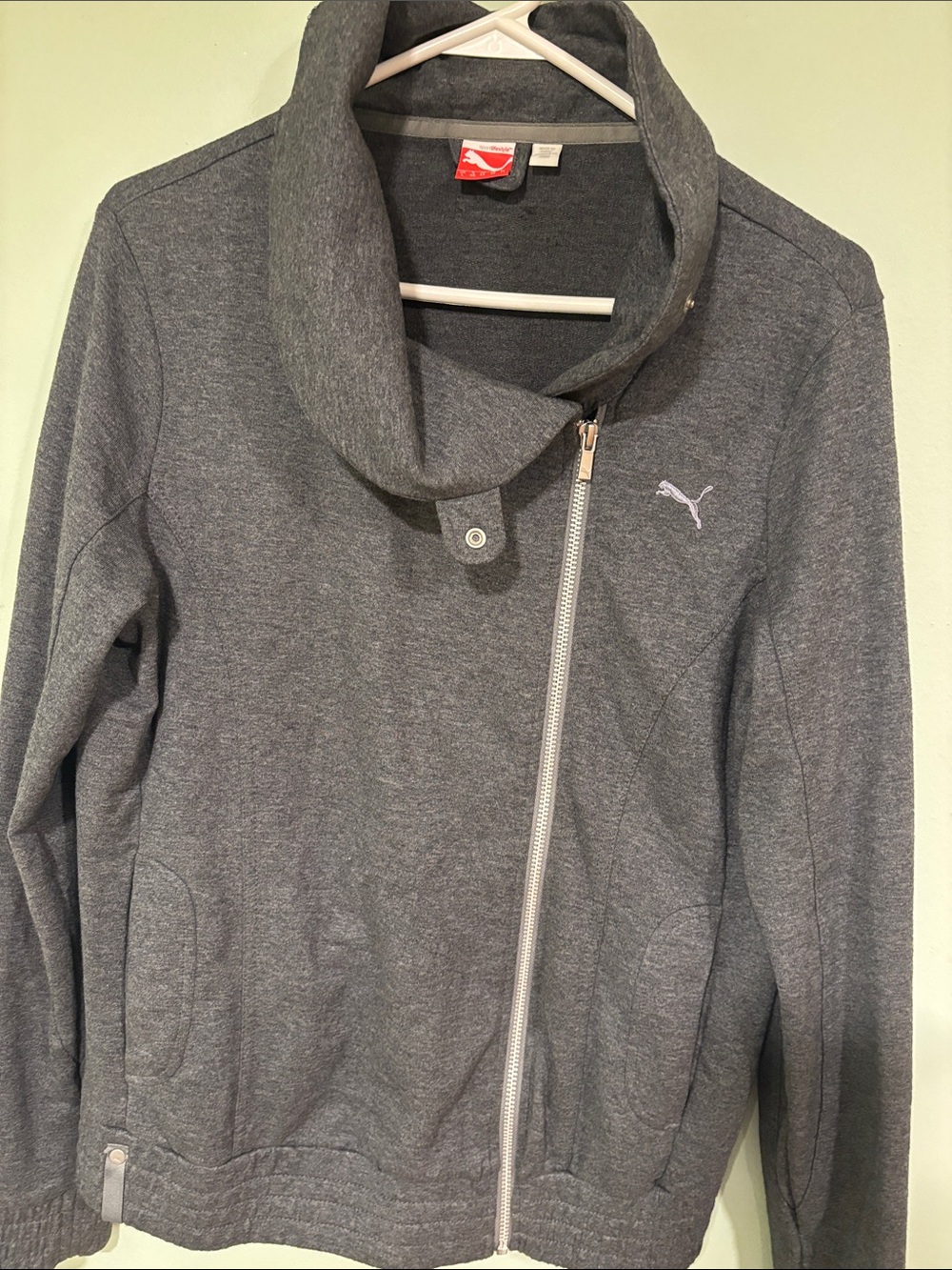 Puma Dark Gray Asymmetrical Zip Jacket